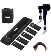 ZELUS Ultra Thin Adjustable Ankle Weights, 4/7/10 lb Fully Adjustable, Filled with Soft Iron for ...