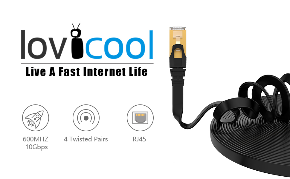 Cat 7 Ethernet Cable 35 ft,Flat Internet Network Cable