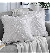 Leeden 18x18 Pillow Covers, Cushion Throw Pillow Cover Pillowcase Set of 2, Farmhouse Decorative ...