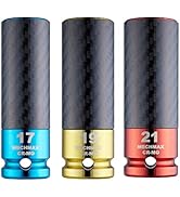 3 Piece MECHMAX High-Strength Wheel Protector Non-marring Lug Nut Socket Set, 1/2 Inch Drive17, 1...