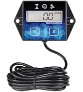 Yooreal Digital Small Engine Tachometer Hour Meter,Resettable Hours,Replaceable Battery for Lawn ...