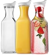 DilaBee Plastic Water Pitcher With Lid - Square Carafe Pitchers for Drinks, Milk, Smoothie, Iced ...