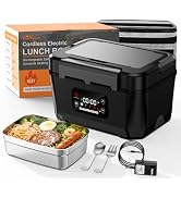 Cordless Electric Lunch Box for Adults, 24000mAh Rechargeable Food Warmer | CHARMDOO Battery Powe...