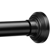 ENJOYBASICS Matte Black Shower Curtain Rod 30 to 76 Inches, 1 Inch Stainless Steel Adjustable Spr...