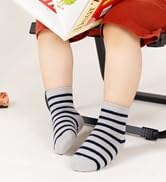 Eocom Baby Boys Grips Socks Kids Toddlers Infants Non Skid Anti Slip Crew Cotton Gifts Socks 12 P...