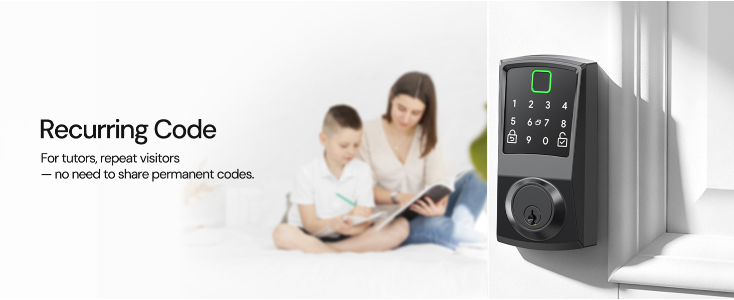 For tutors, lessons, repeat visitors — no need to be home or share permanent codes.