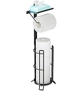 KASUNTO Toilet Paper Holder Stand for Bathroom, Heavyweight Metal Free Standing Toilet Paper Stan...