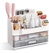 Brothersbox Makeup Organizer for Vanity with 2 Large Drawers and 6 Brush Holders, Large Bathroom ...