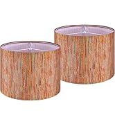 GO&SO Set of 2 Stripe Drum Lamp Shades Chroma Red- 13