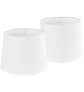 White Texture Lamp Shades Set of 2 Drum Lampshades Replacemnt for Table Lamps Floor Lamps-11