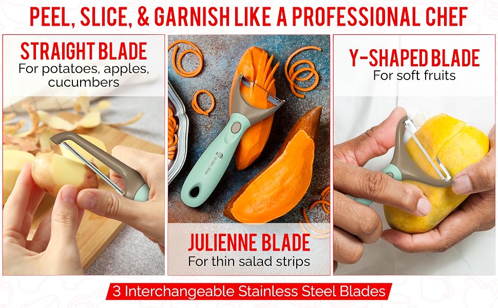 Vegetable peeler sharp blades