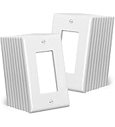 CML Mid-Size Decorator Wall Plates, 20 Pack Electrical Outlet Receptacle Covers, 1-Gang Switch Pl...