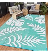 Outdoor Rugs Patio Camping Waterproof - 4x6 Plastic Straw Patio Rug Portable for Campers, Outside...