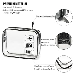 TSA Approved Toiletry Bag With Handle Quart Size Travel Bags For Toiletries Carry On Cosmetic Makeup