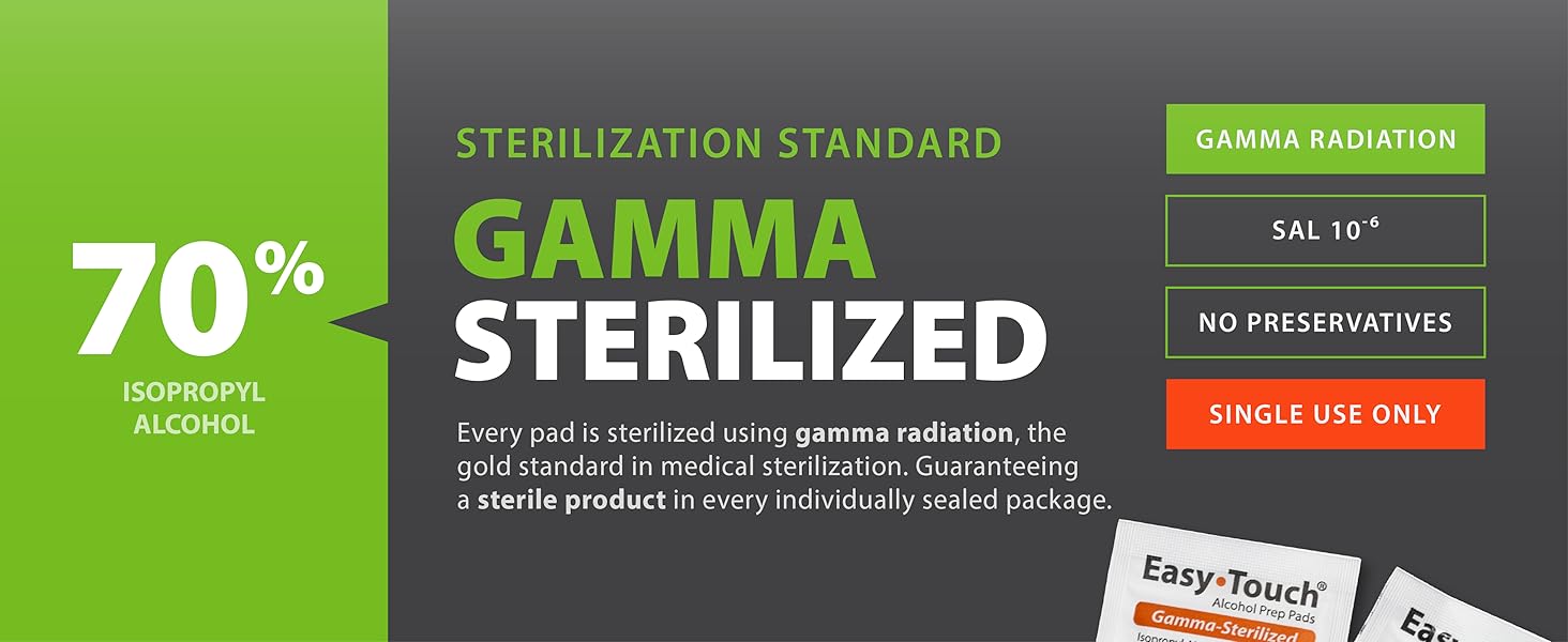 Alcohol Prep Pad Gamma Sterilized