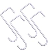 DINGEE Vinyl Fence Hooks 2x6 inch,Fence Hangers Patio Light Hooks,4 Pack Patio White Powder Coate...