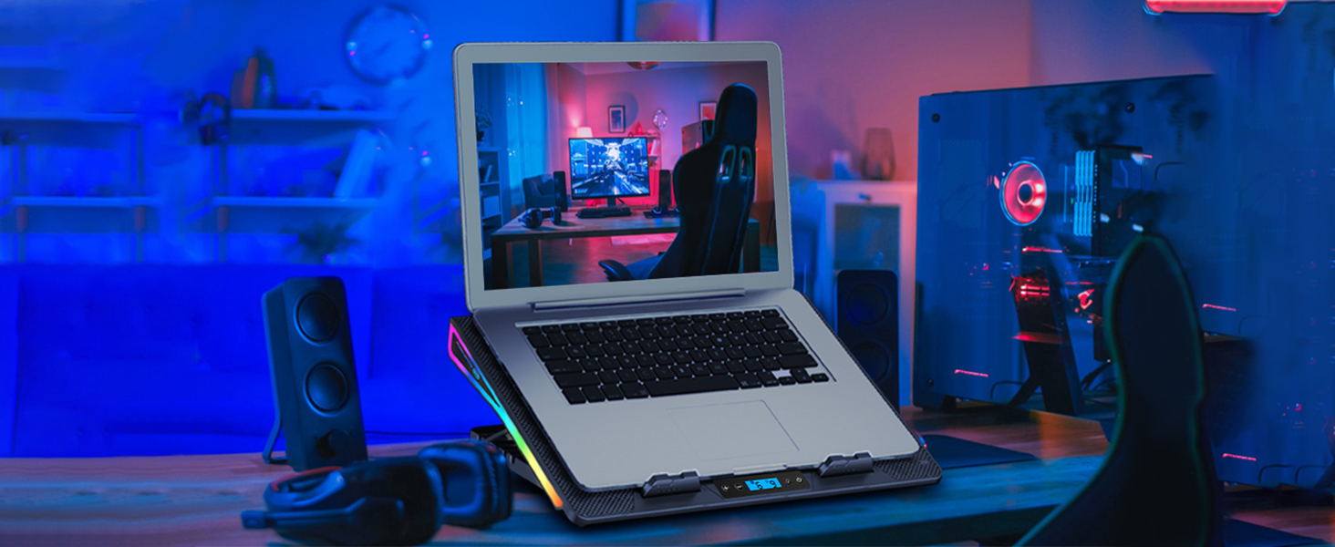 laptop cooling pad for gaming laptop alienware dell hp asus game laptops rgb lights mvp victory mat