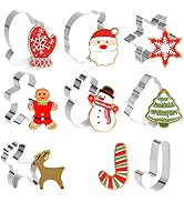 GWHOLE 8PCS Christmas Cookie Cutter, Holiday Cookie Cutters Christmas Shapes-Gingerbread, Christm...