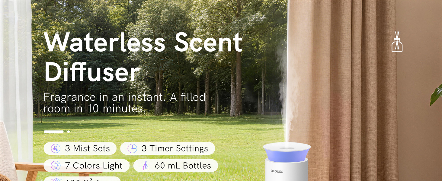BEOUSG Waterless Essential Oil Diffuser