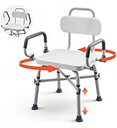 VEVOR Swivel Shower Chair with Arms and Back, 500 lbs Heavy Duty Bench Seat for Inside Shower Sta...