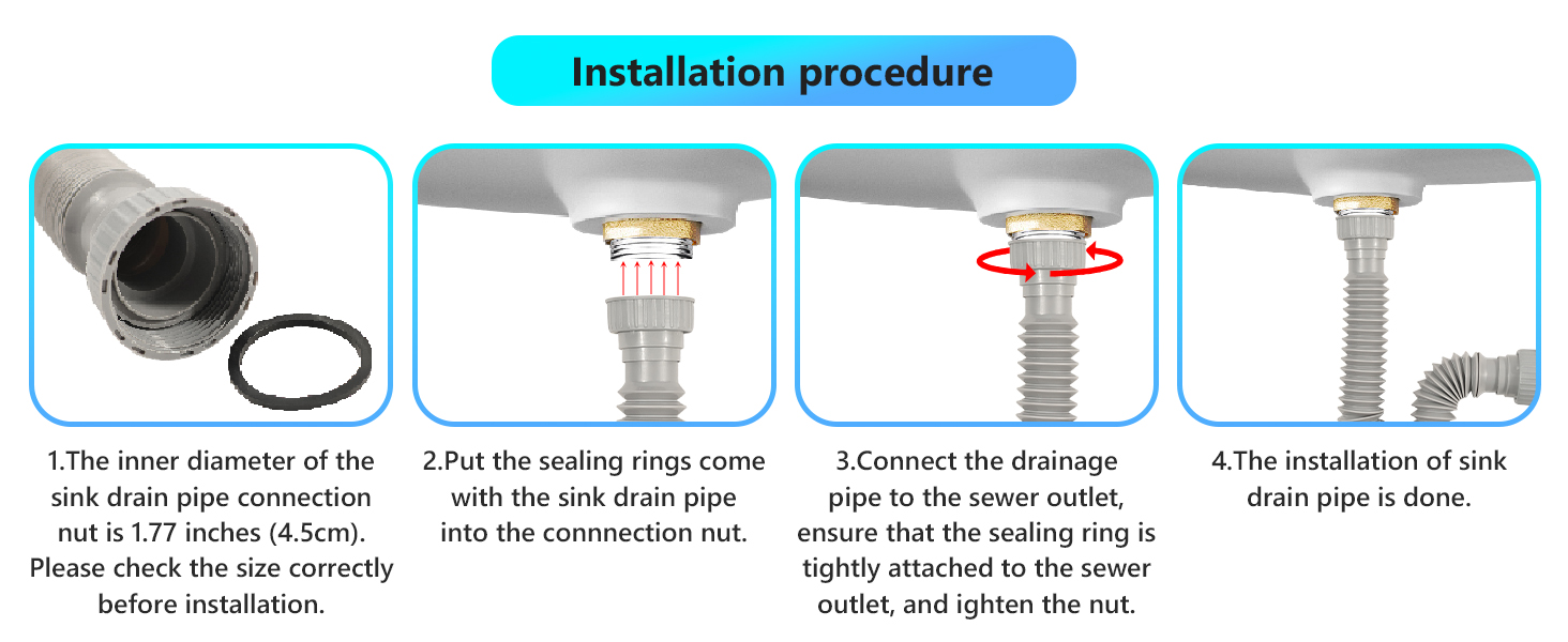 Flexible Drain Pipe P Trap A+5(PC)