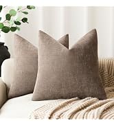 Foindtower Pack of 2 Soft Textured Throw Decorative Pillow Covers Square Accent Solid Cushion Cov...