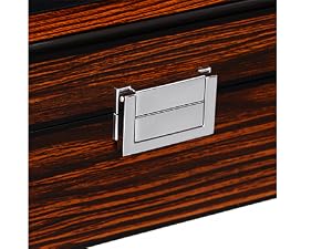BEWISHOME 6-Slot Watch Box, 3 Mens Jewelry Box, Watch Box Organizer for Men Watch Case with Glass