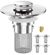 STILLM Bathroom Sink Drain Strainer,Pop Up Sink Stopper with Removable Stainless Steel Hair Catch...