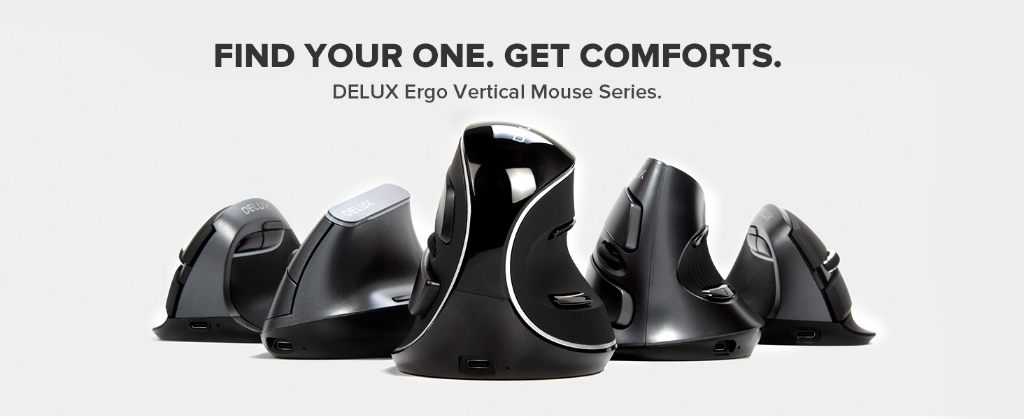 DELUX ergonomic mouse family
