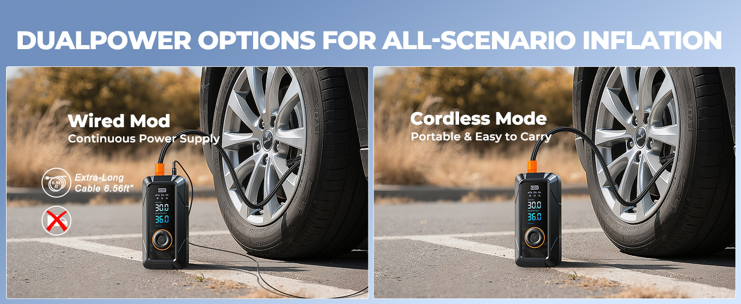 tire inflator portable air compressor air pump for car tires