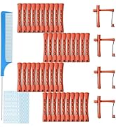 MOODKEY 48pcs Perm Rods, Plastic Hair Rollers Heatless Hair Curlers Set with 1pc Rat Tail Comb an...
