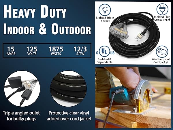 outdoor extension cord heavy duty extension cord black extension cord 15 amp extensión eléctrica