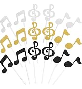 Healifty 18PCS Glitter Music Notation Birthday Cake Toppers Birthday Party Decor for Baby Shower ...