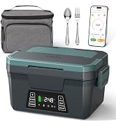 Cordless Electric Lunch Box for Adults, APP Control Heated Lunch Box for Men, 18000mAh Battery Po...