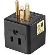 3 Outlet Wall Adapter UL Listed 3 Outlet Power Cube Tap, 3-Prong Outlet Splitter, Multi Plug Outl...