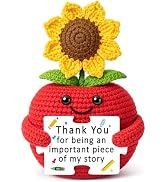 Graduation Teacher Appreciation Gifts for Women, Back to School Crochet Sunflower Apple, Positive...