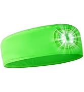 IVYWNT LED Sports Sweat Headband - Outdoor Headlamp Rechargeable with Reflective Visible for Men ...