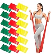GHCTFE 18PCS Resistance Bands Bulk, Non-Latex Physical Therapy Bands, Professional Flat Bands for...