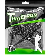 THIODOON Golf Tees Professional Natural Wood Golf Tees Pack of 100, Golfing Tees Multiple Colors ...