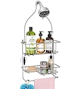 KeFanta Shower Caddy over Shower Head, Rustproof Shampoo Holder Hanging Organizer Rack for Bathro...