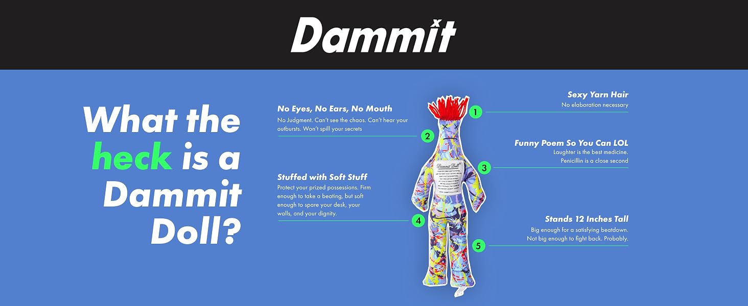 Dammit Dolls are a stress relief anti-anger anxiety toy for adult men and women.