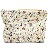 STARDW Aesthetic Floral Makeup Bag Cute Small Cosmetic Bags for Women Girls, Travel Toiletry Bag ...
