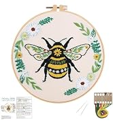 Louise Maelys Bees Embroidery Kits for Beginners, DIY Cross Stitch Starter Craft Kits for Adults ...