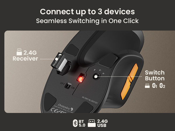 Bluetooth Rechargeable Vertical Mouse