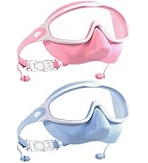 Aegend Swim Goggles with Nose Cover for Adults, 2 Pack Wide View Swimming Goggles Anti-Fog/UV No ...