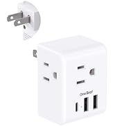 US to Japan Plug Adapter, 2 Prong to 3 Prong Outlet Adapter with 3 AC Outlets 3 USB Ports(1 USB C...