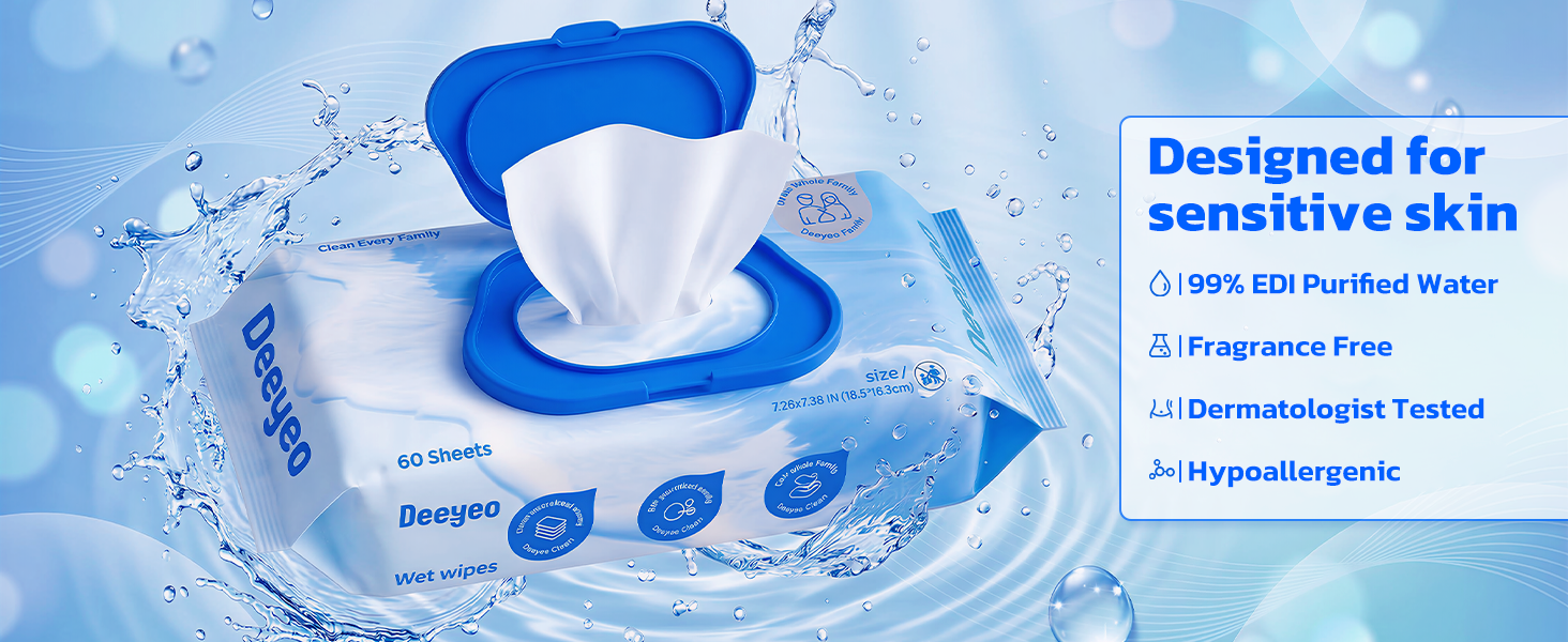 Deeyeo Wet Wipes,Designed for sensitive skin