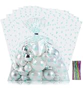 SOMIOCO Clear Gift Bags, 12X16 In 50 PCS Cello Cellophane Treat Bags Party Favor Bags Clear Candy...