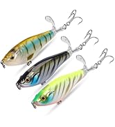 KINGDOM 3PCS Topwater Fishing Lures for Bass Whopper Popper Fishing Lure for Bass Catfish Pike Pe...