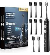 7MAGIC Sonic Electric Toothbrush for Adults and Kids - Up to 180 Days Runtime, 48000 VPM Powered ...
